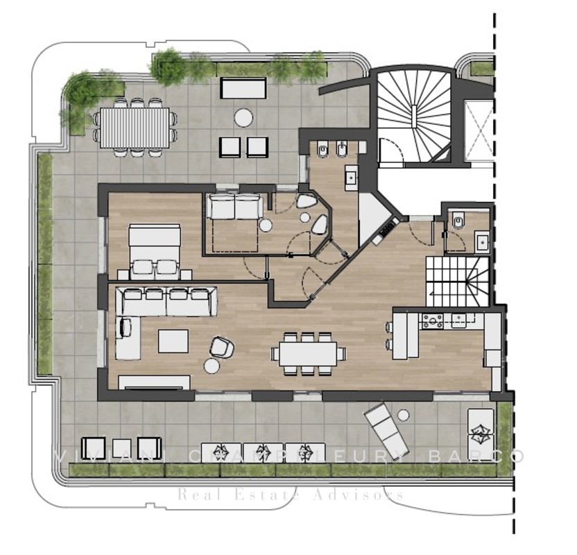 Impressive penthouse facing the sea - Viviani Champfleury Barco - Exotic Villa Penthouse Plans